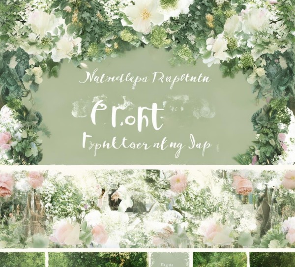 自然浪漫森林风婚礼策划PPT模板，邂逅绿色浪漫盛典