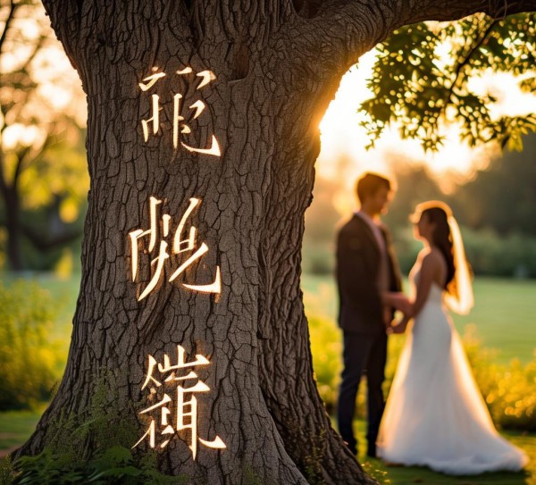 四字箴言映永恒，祝福新人结百年