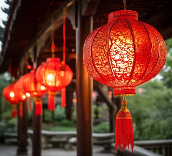 传统中式婚庆灯笼，照亮幸福时光的古老光辉